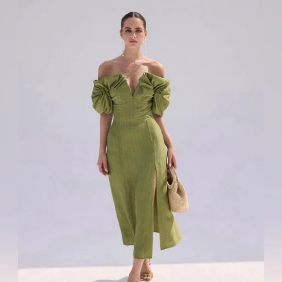 NWT Cult Gaia Muna Dress in Palm - Picture 2 of 7